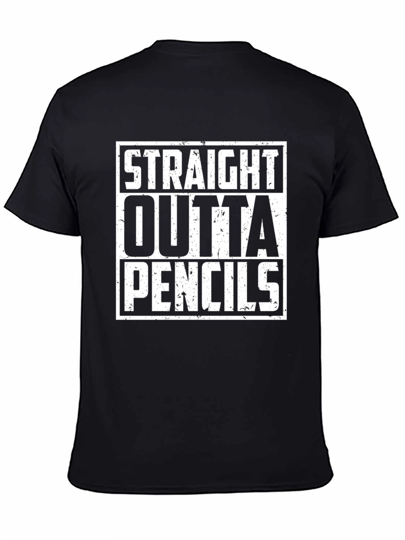 Straight Outta Pencils Graphic Tee - Black Cotton Shirt