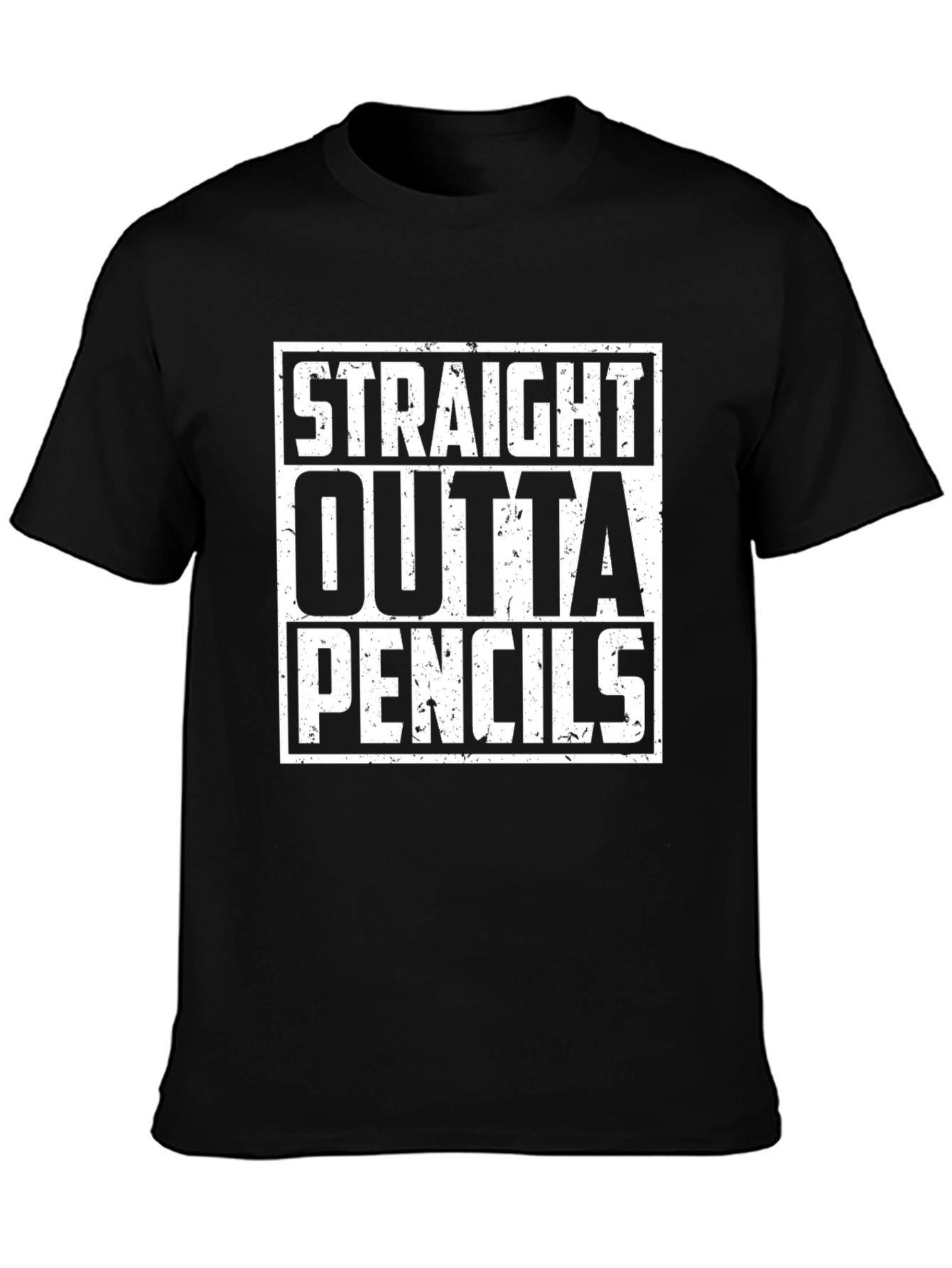 Straight Outta Pencils Graphic Tee - Black Cotton Shirt