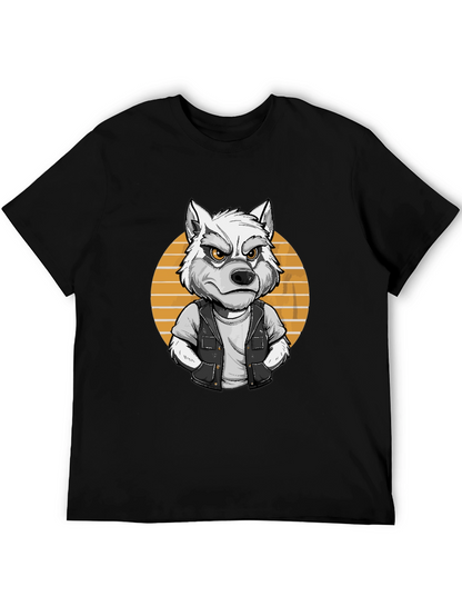 Wolf Graphic Tee - Cool Animal Cartoon Design