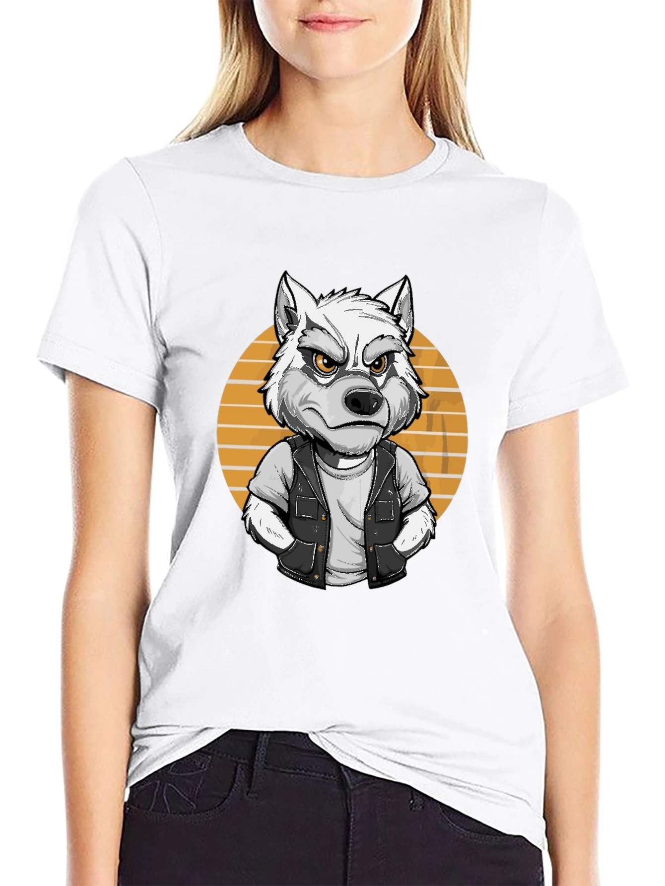 Wolf Graphic Tee - Cool Animal Cartoon Design