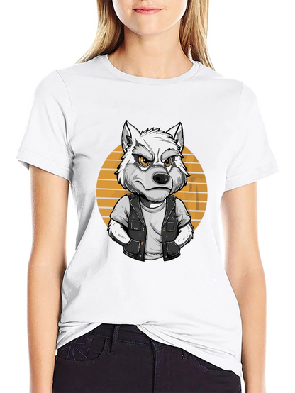 Wolf Graphic Tee - Cool Animal Cartoon Design