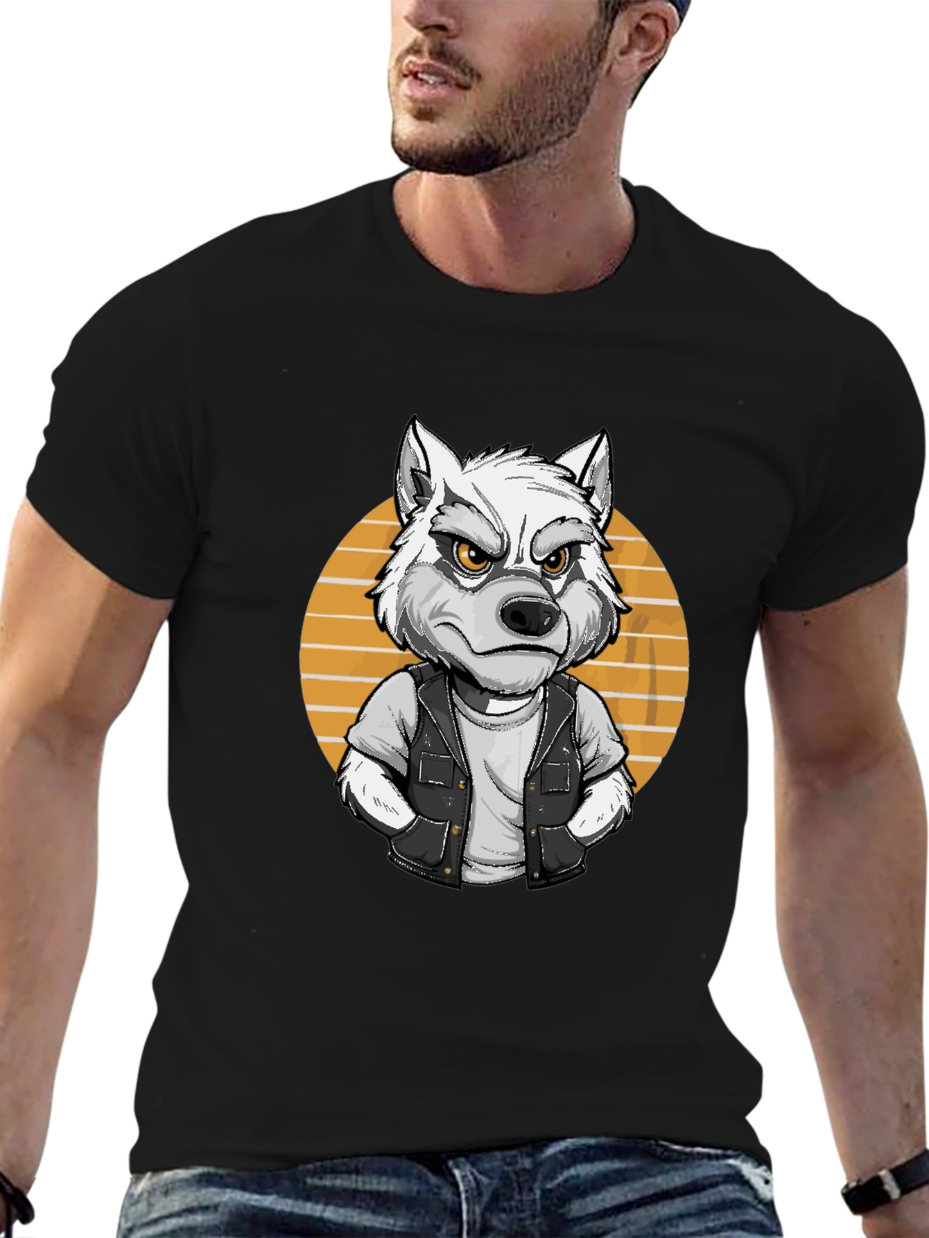 Wolf Graphic Tee - Cool Animal Cartoon Design