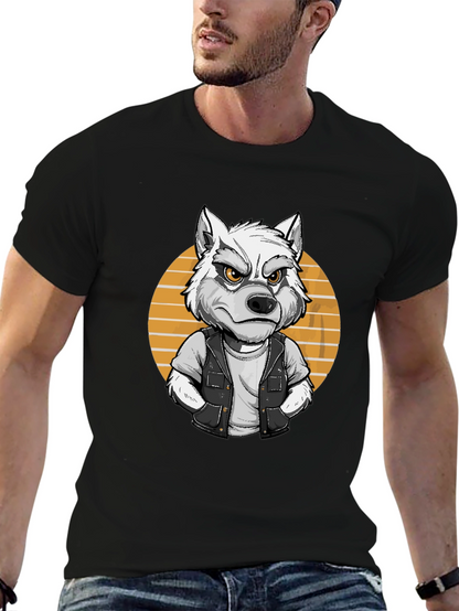Wolf Graphic Tee - Cool Animal Cartoon Design