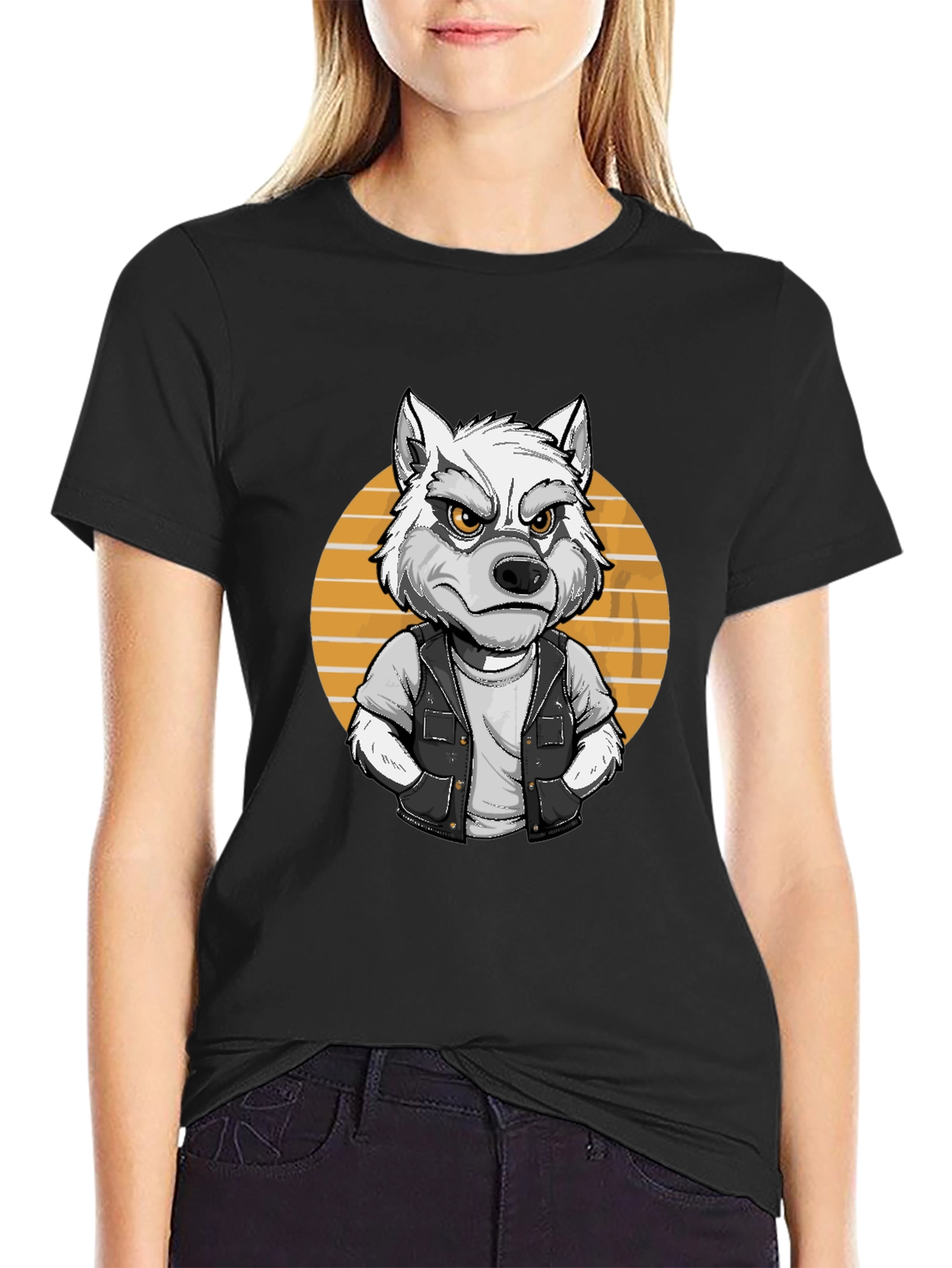 Wolf Graphic Tee - Cool Animal Cartoon Design