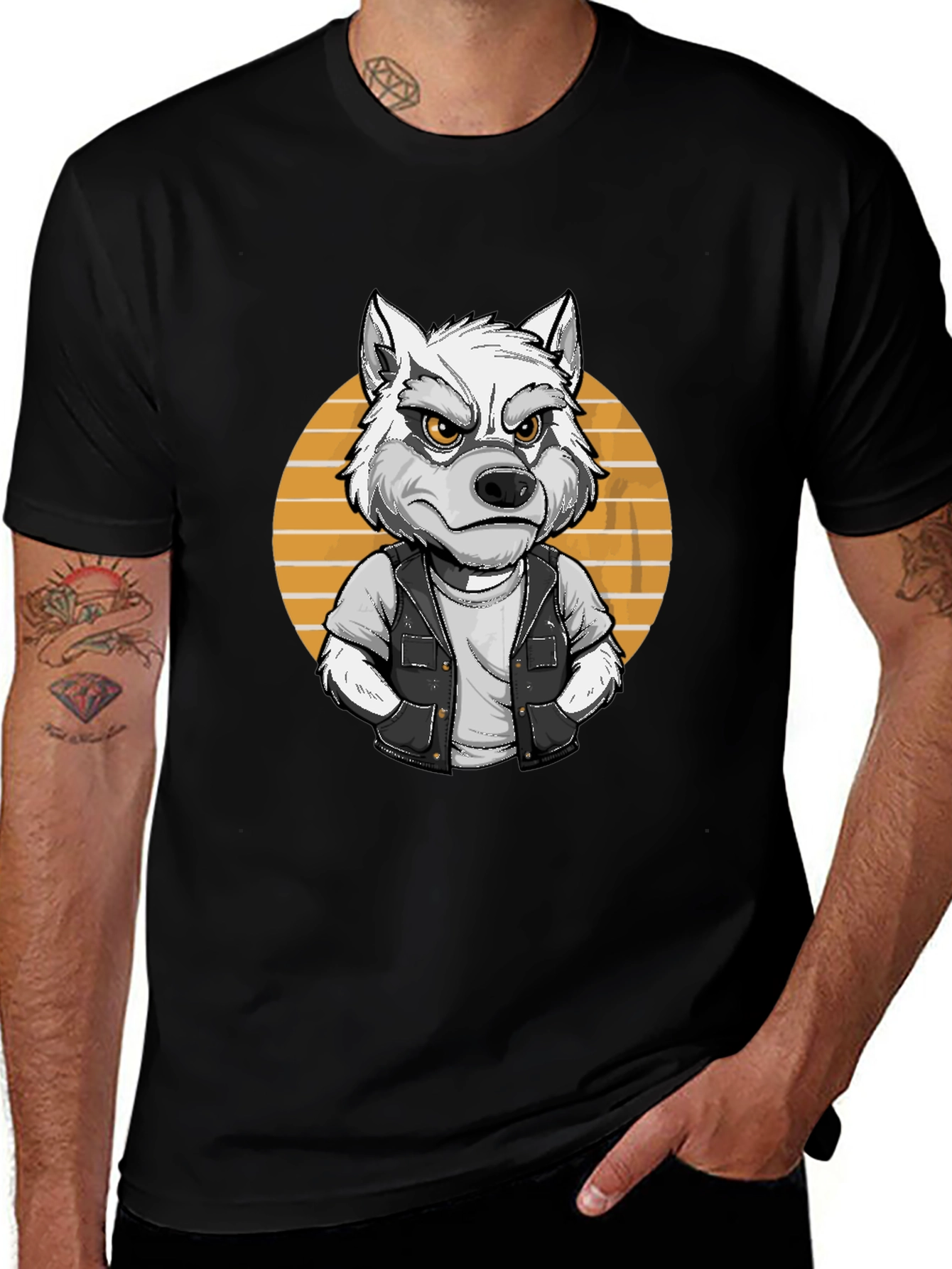 Wolf Graphic Tee - Cool Animal Cartoon Design