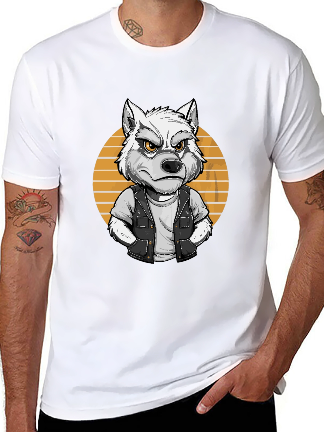 Wolf Graphic Tee - Cool Animal Cartoon Design