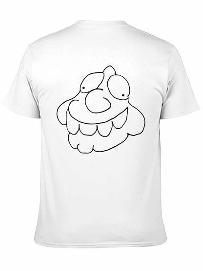 Cartoon Character Outline Black T-Shirt