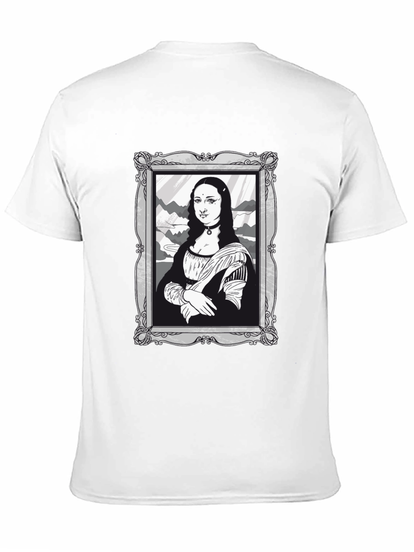 Mona Lisa Graphic Tee - Black Cotton Novelty Shirt