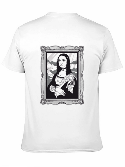 Mona Lisa Graphic Tee - Black Cotton Novelty Shirt