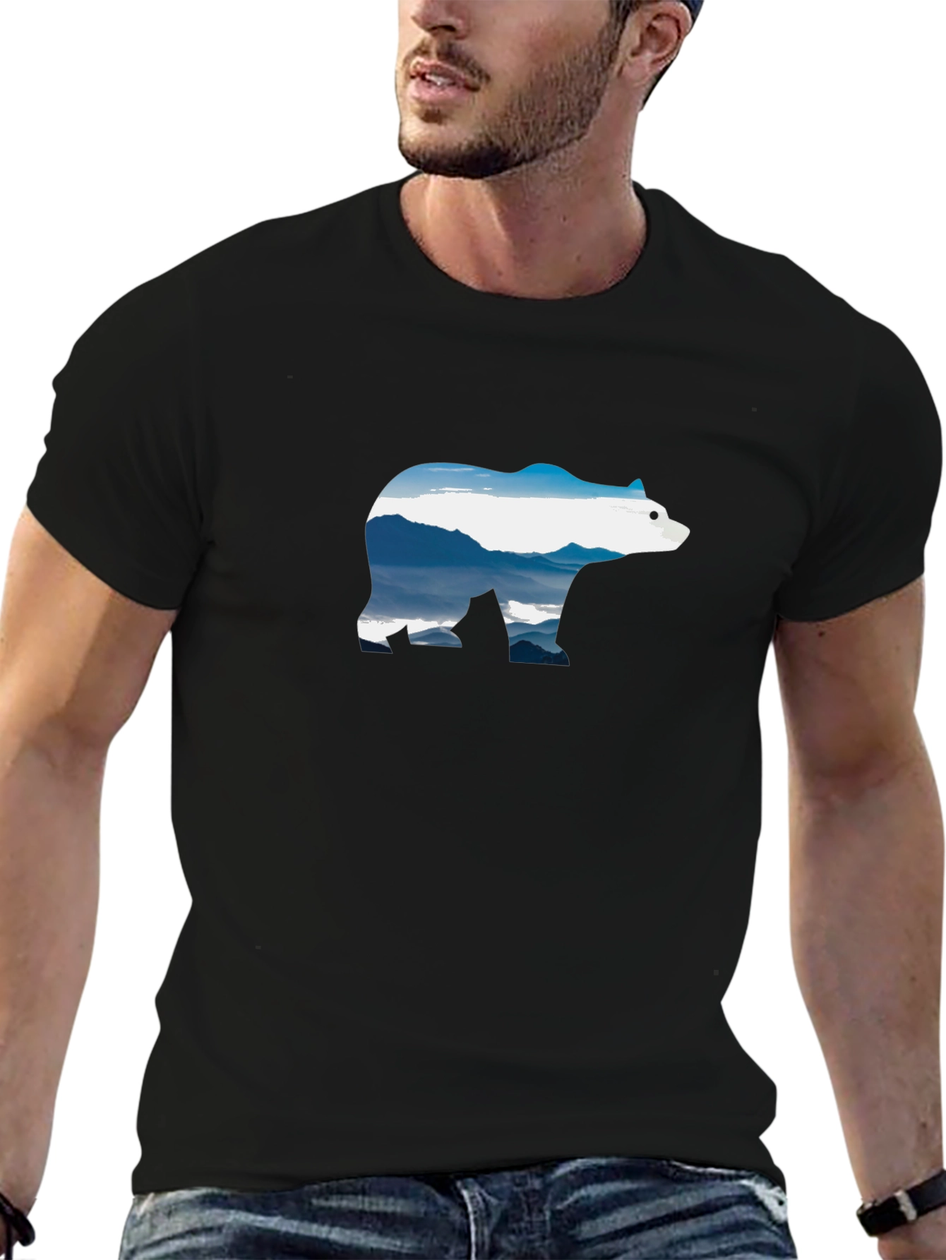 Mountain Bear Graphic T-Shirt - Black