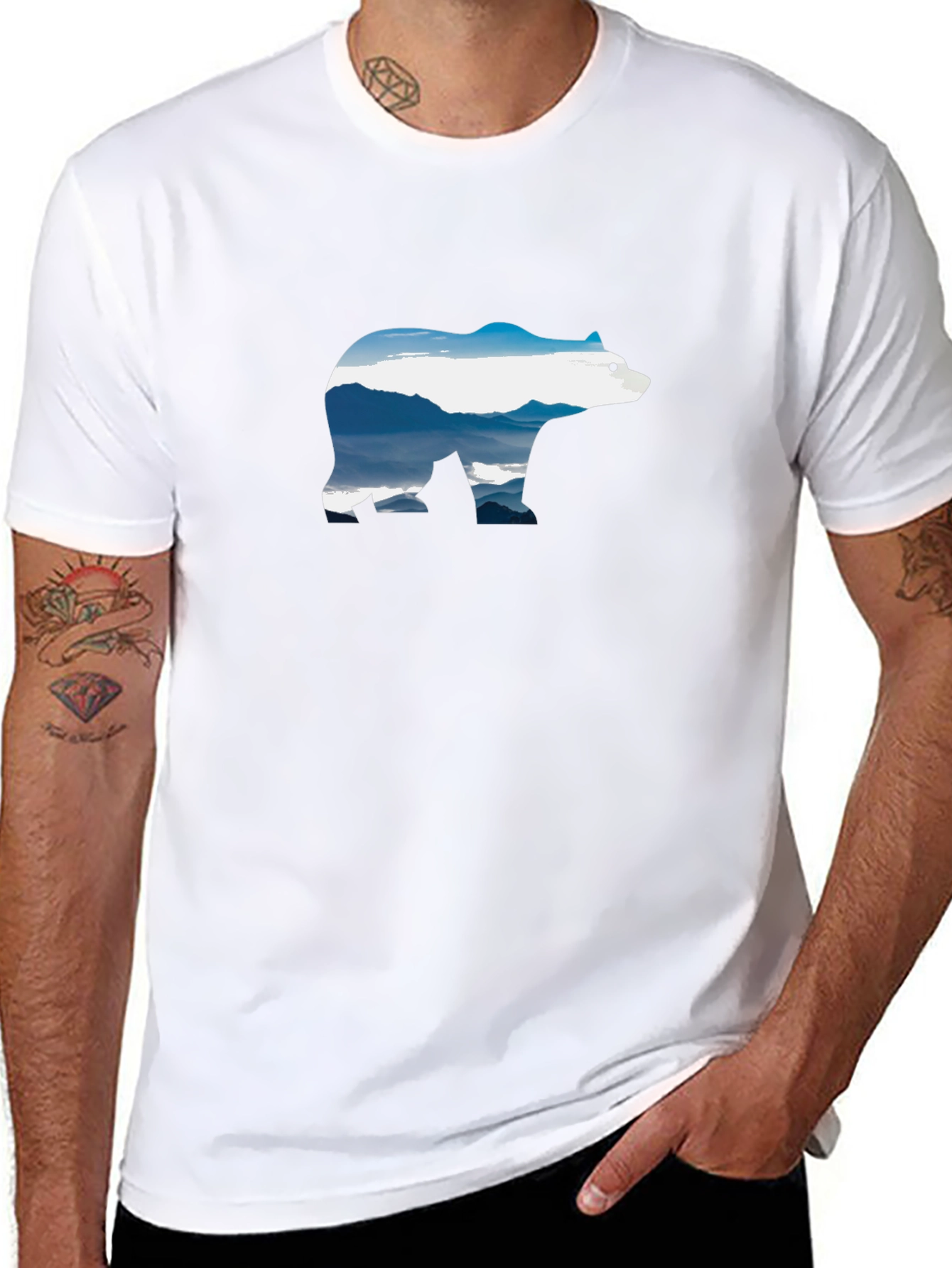 Mountain Bear Graphic T-Shirt - Black