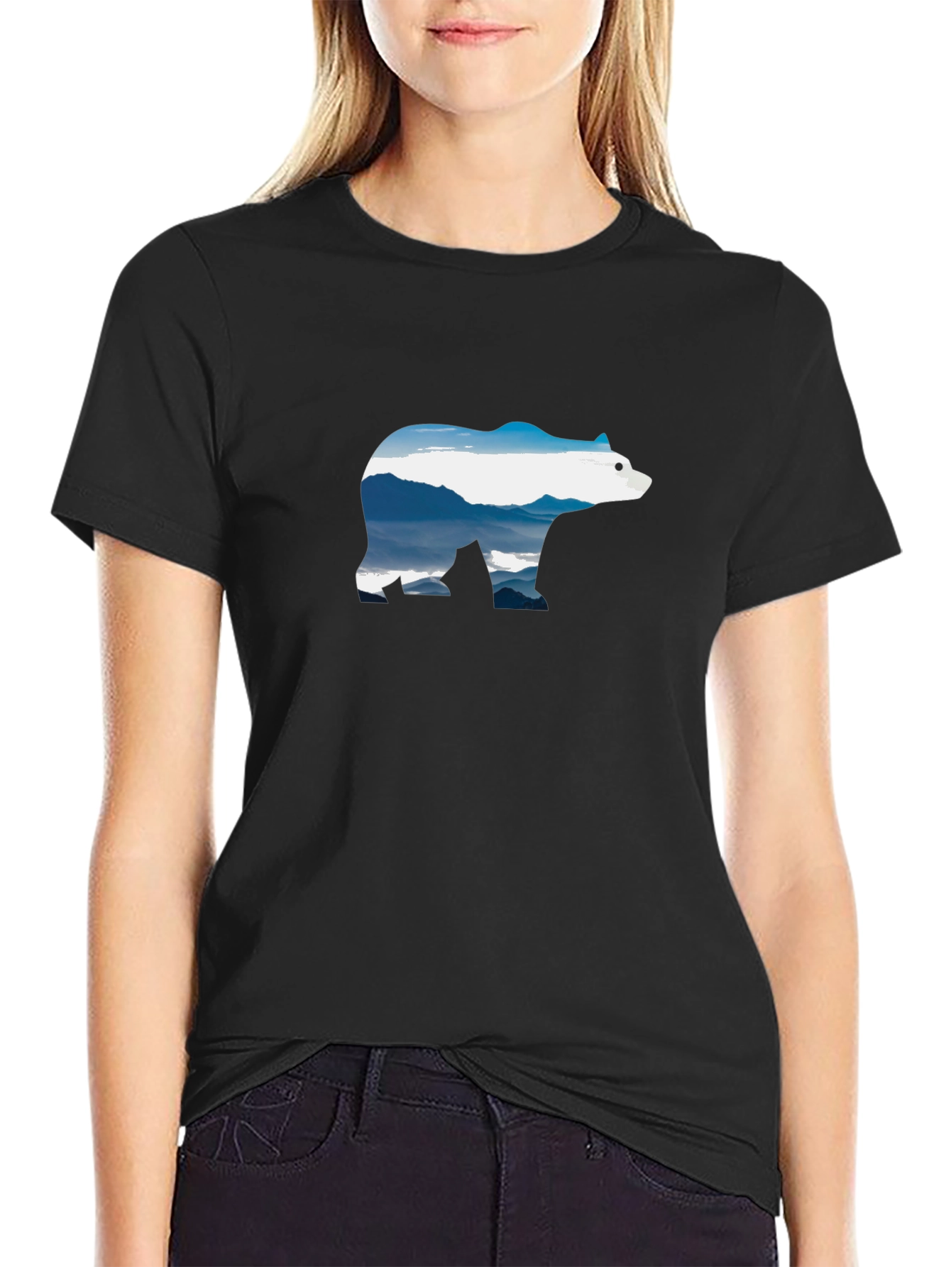 Mountain Bear Graphic T-Shirt - Black