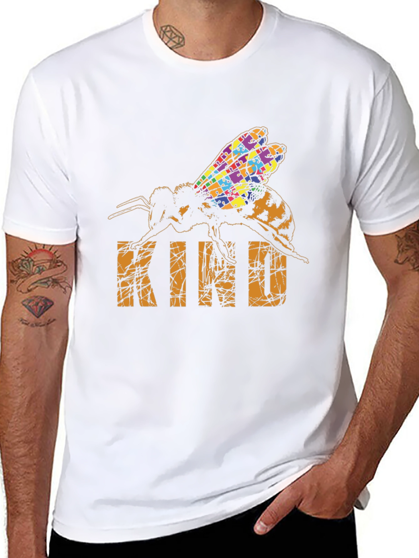 Be Kind Bee Autism Puzzle T-Shirt