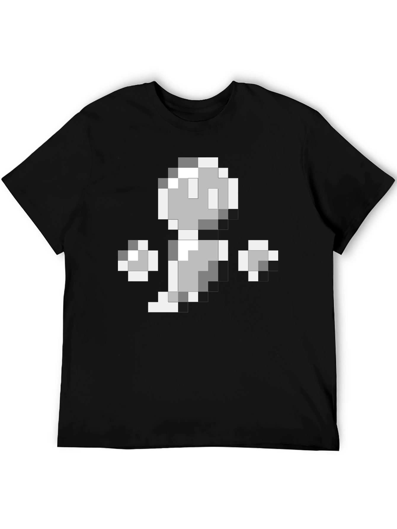 8-Bit Ghost Graphic Black T-Shirt