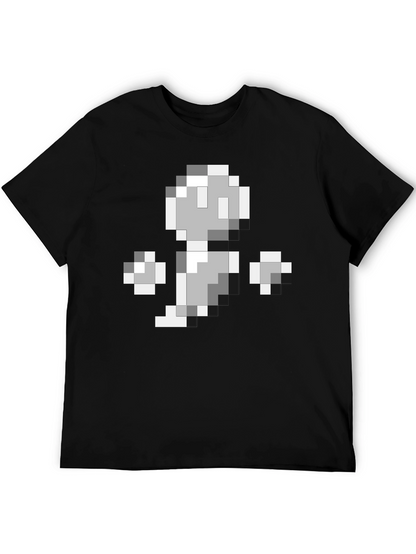 8-Bit Ghost Graphic Black T-Shirt