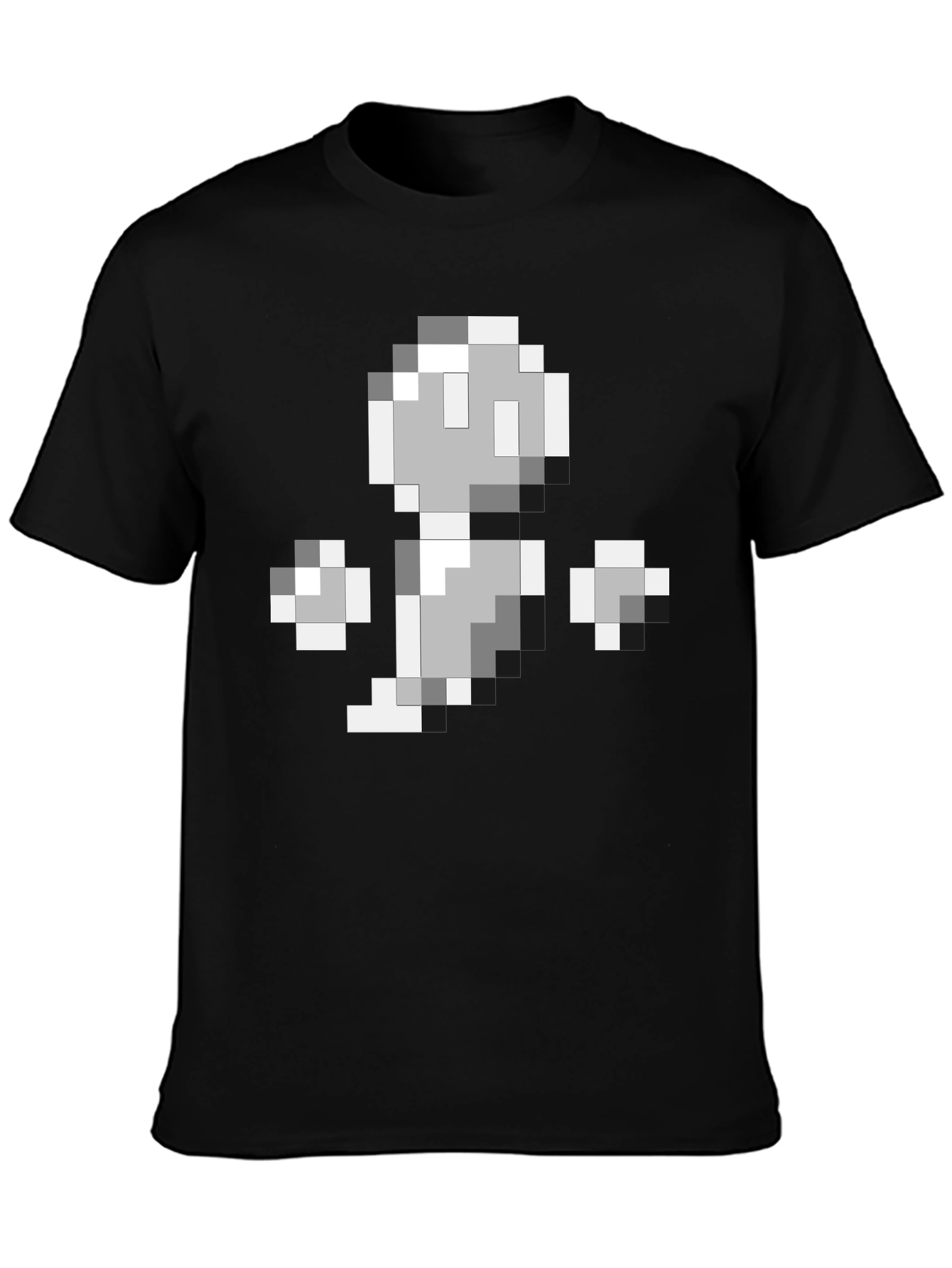 8-Bit Ghost Graphic Black T-Shirt