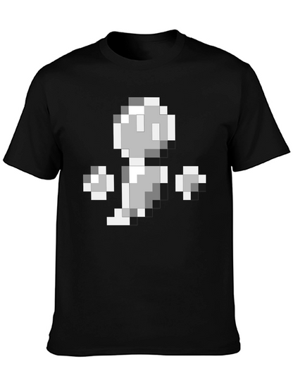 8-Bit Ghost Graphic Black T-Shirt