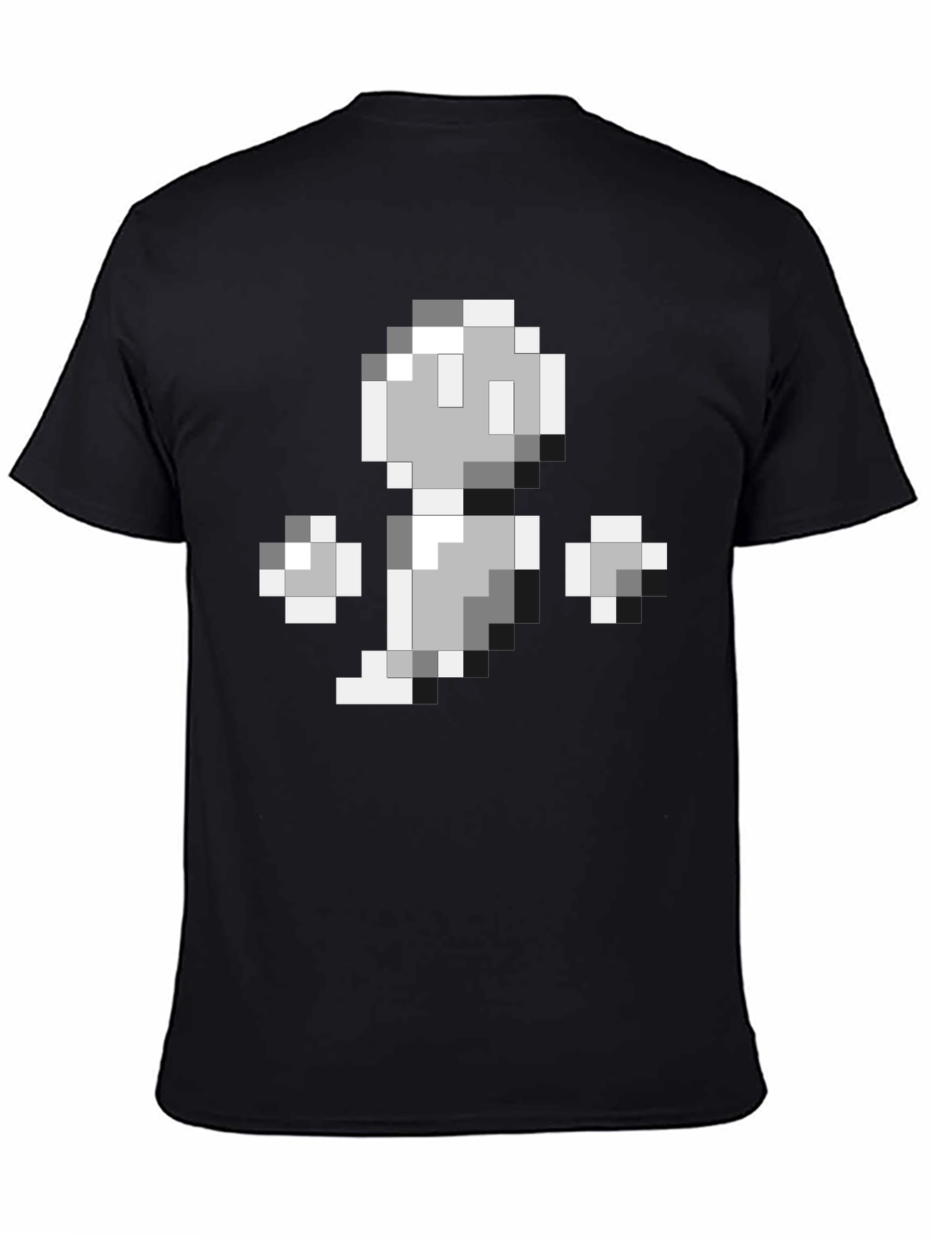 8-Bit Ghost Graphic Black T-Shirt