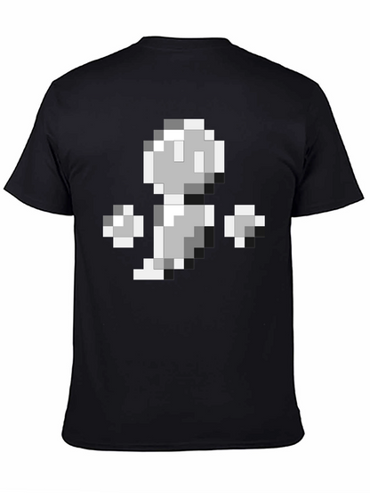 8-Bit Ghost Graphic Black T-Shirt
