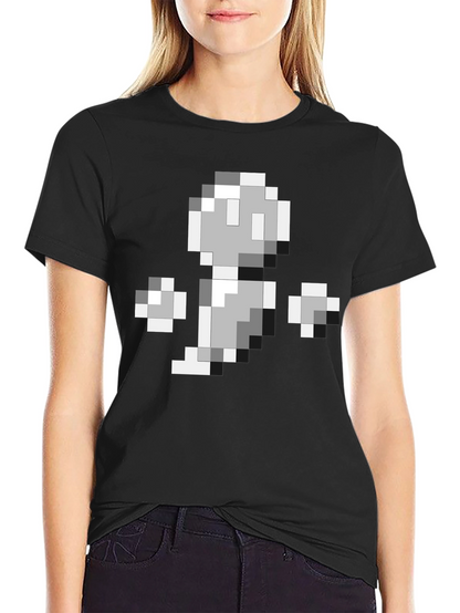 8-Bit Ghost Graphic Black T-Shirt