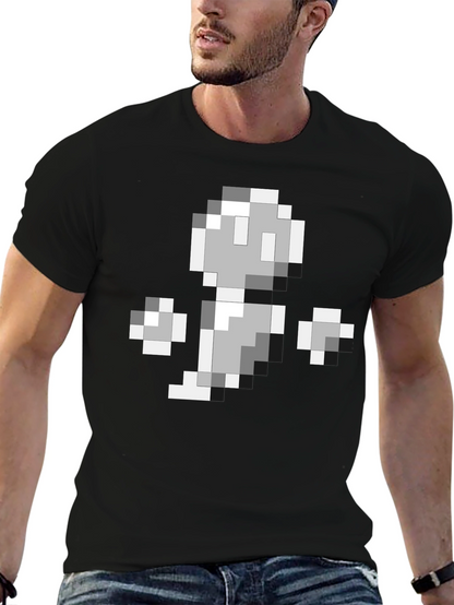 8-Bit Ghost Graphic Black T-Shirt