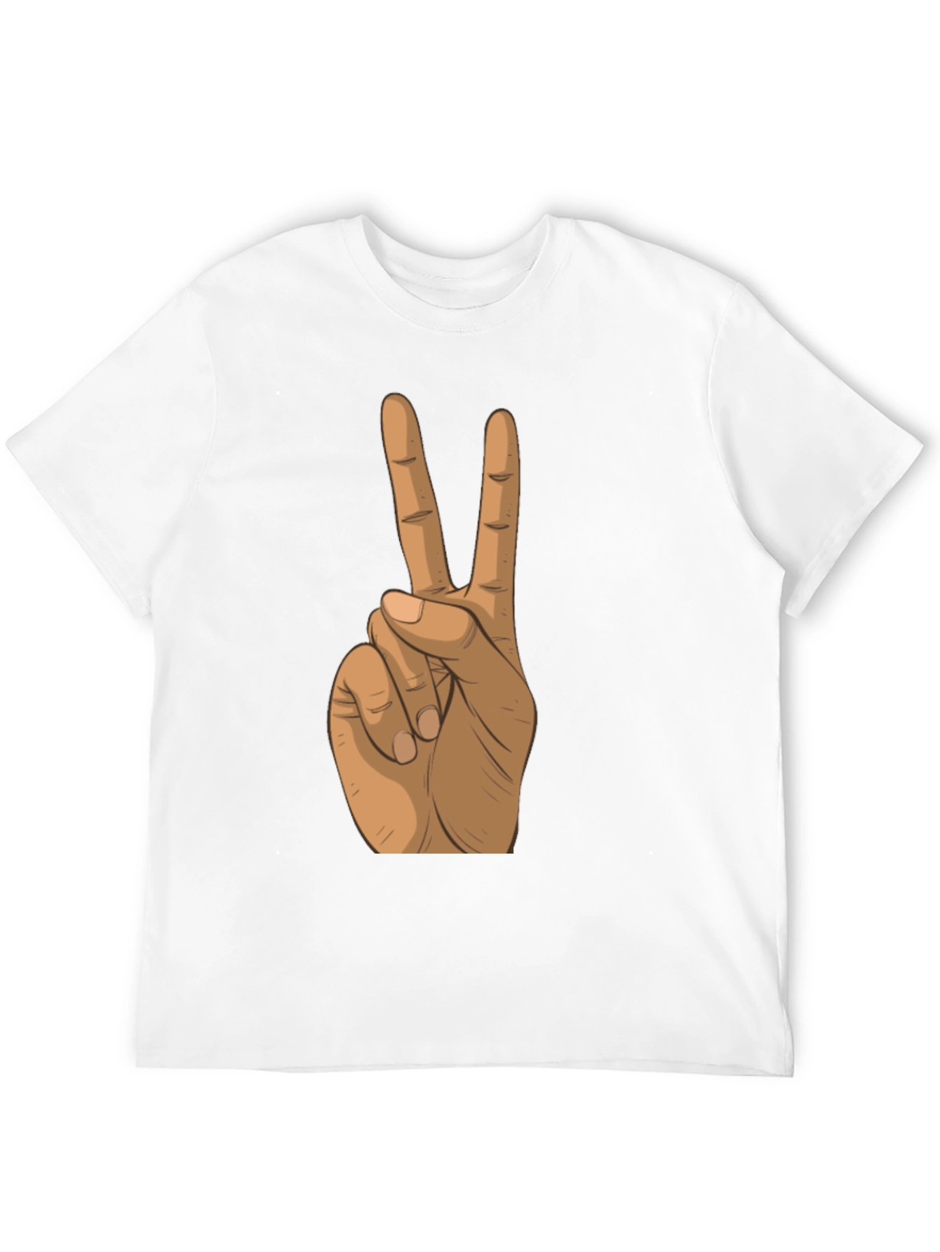Peace Sign Hand Black T-Shirt