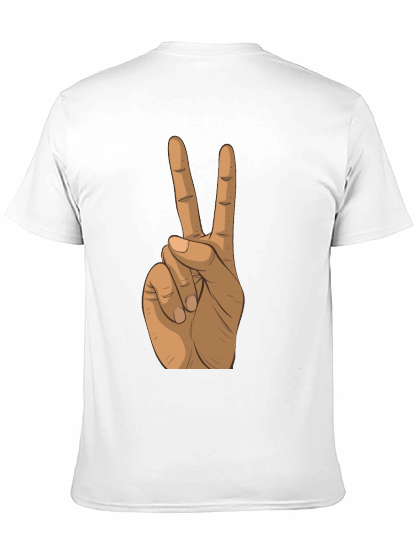 Peace Sign Hand Black T-Shirt