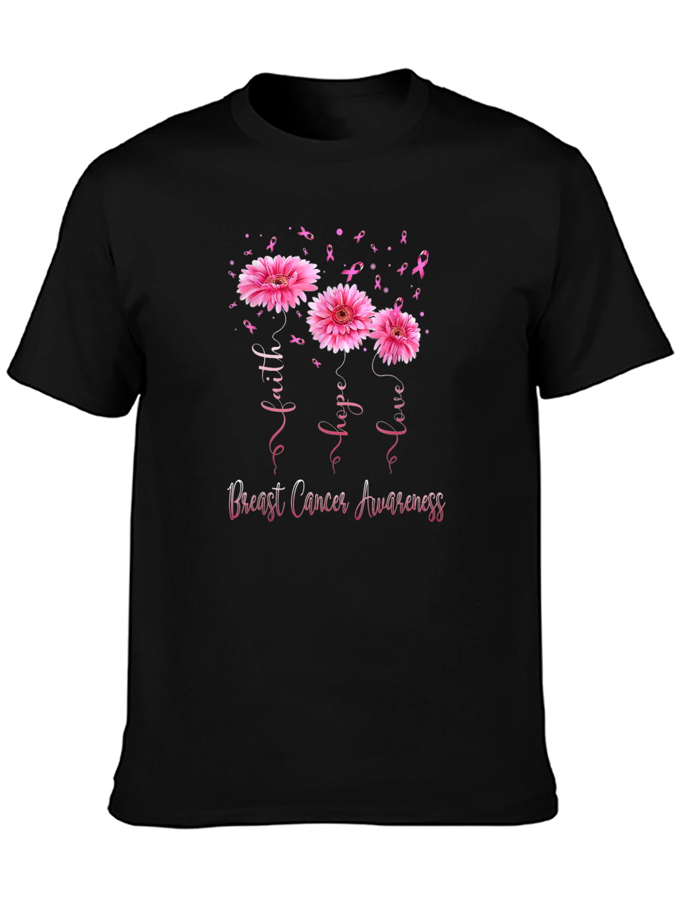 Faith Hope Love Breast Cancer Awareness T-Shirt
