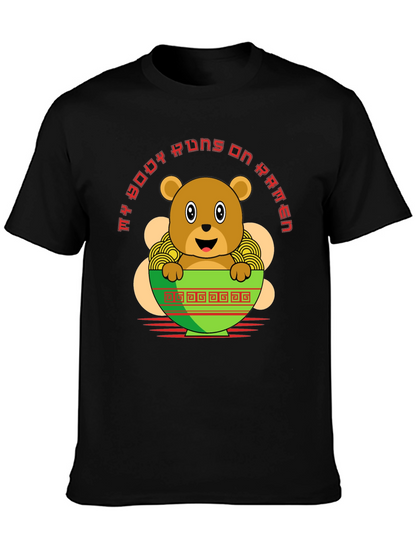 Ramen Bear T-Shirt - My Body Runs on Ramen
