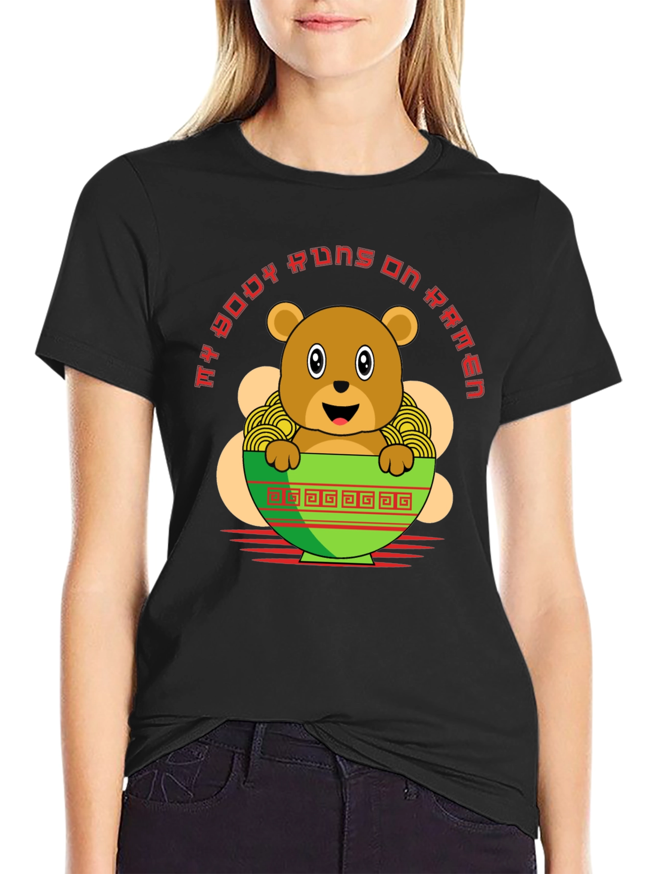 Ramen Bear T-Shirt - My Body Runs on Ramen