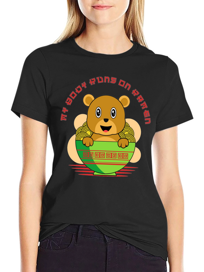 Ramen Bear T-Shirt - My Body Runs on Ramen