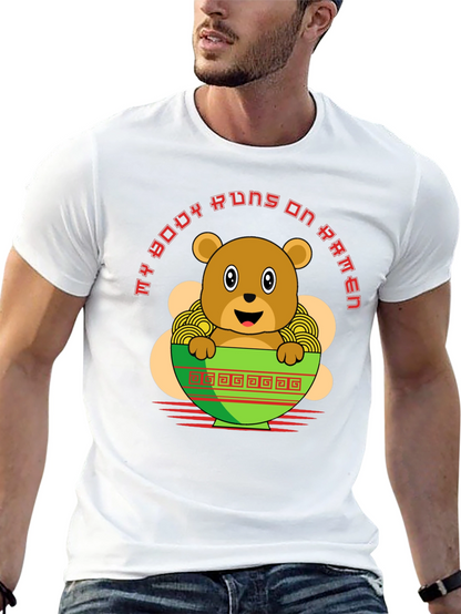 Ramen Bear T-Shirt - My Body Runs on Ramen
