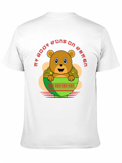 Ramen Bear T-Shirt - My Body Runs on Ramen