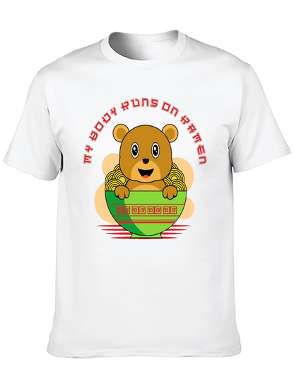 Ramen Bear T-Shirt - My Body Runs on Ramen