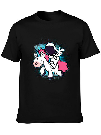 Astronaut Unicorn Graphic Tee - Black