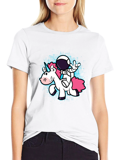 Astronaut Unicorn Graphic Tee - Black