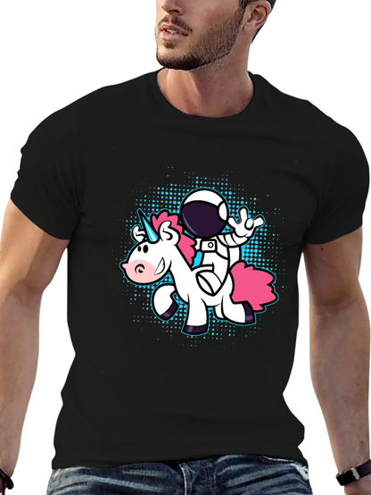 Astronaut Unicorn Graphic Tee - Black