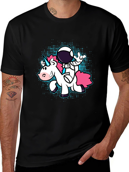 Astronaut Unicorn Graphic Tee - Black