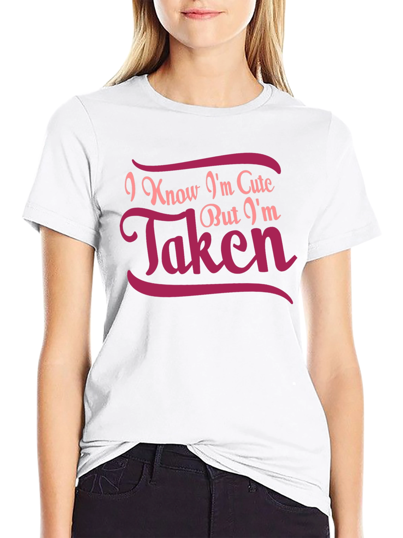 Cute But Taken Graphic Tee - Black Cotton T-Shirt