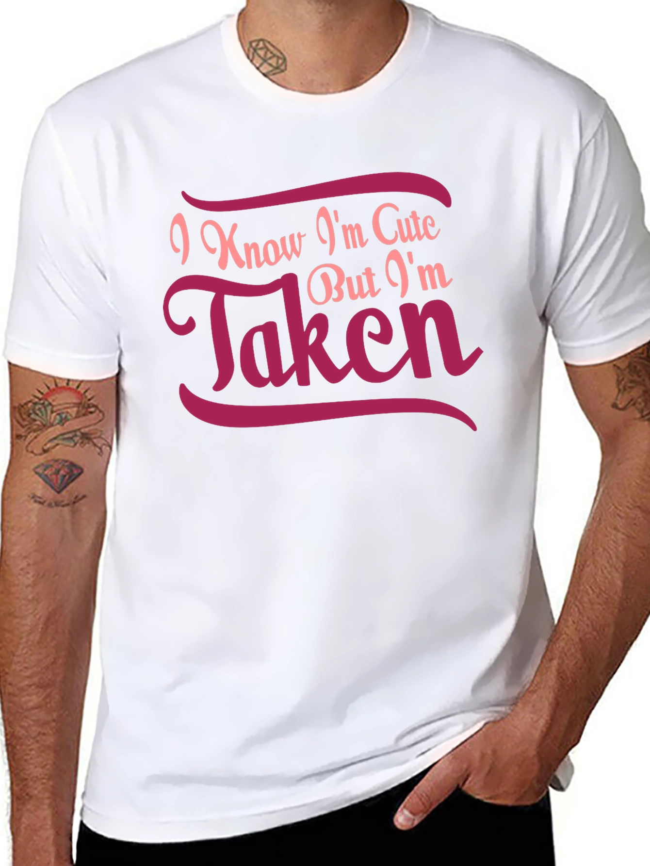 Cute But Taken Graphic Tee - Black Cotton T-Shirt