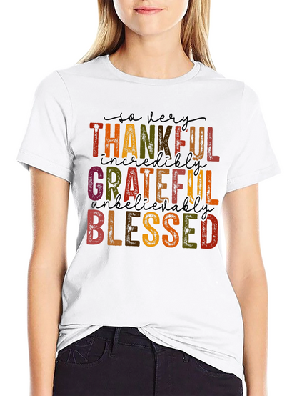 Thankful Grateful Blessed Graphic Tee