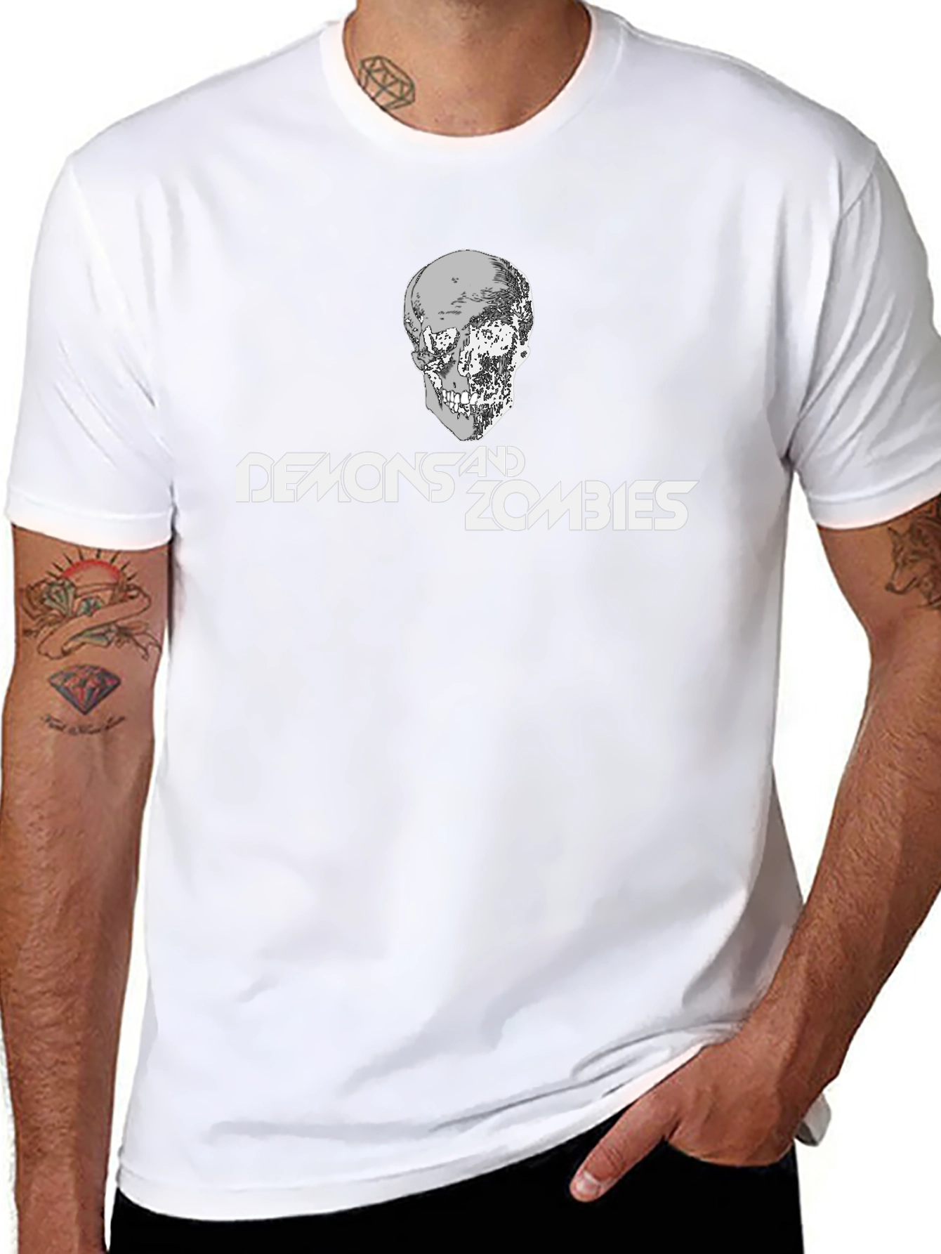 Demons and Zombies Graphic Tee - Black
