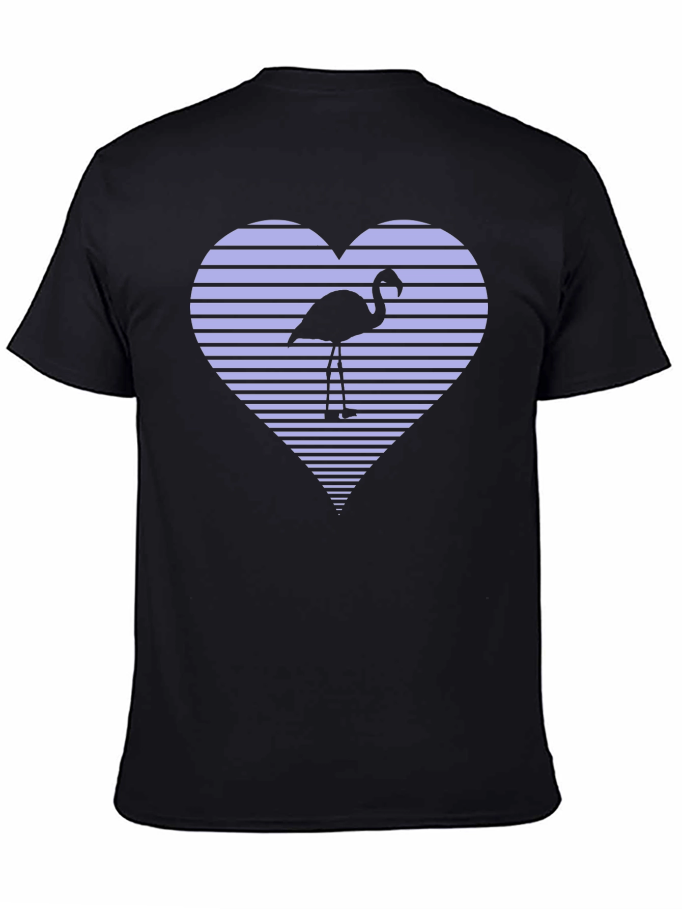Flamingo Heart Graphic Tee - Black