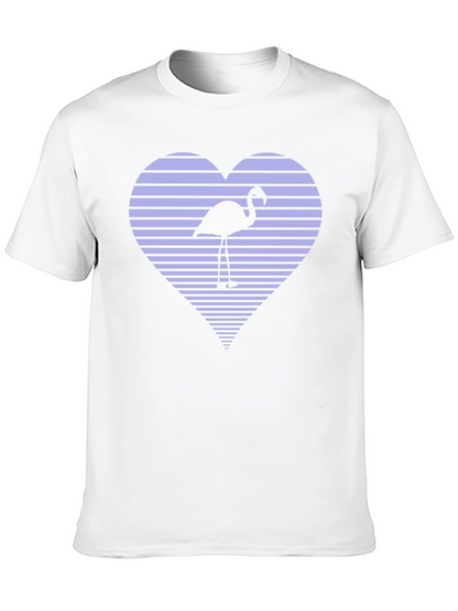Flamingo Heart Graphic Tee - Black