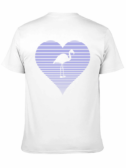 Flamingo Heart Graphic Tee - Black