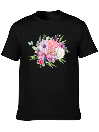 Floral Bouquet Graphic Tee - Classic Black