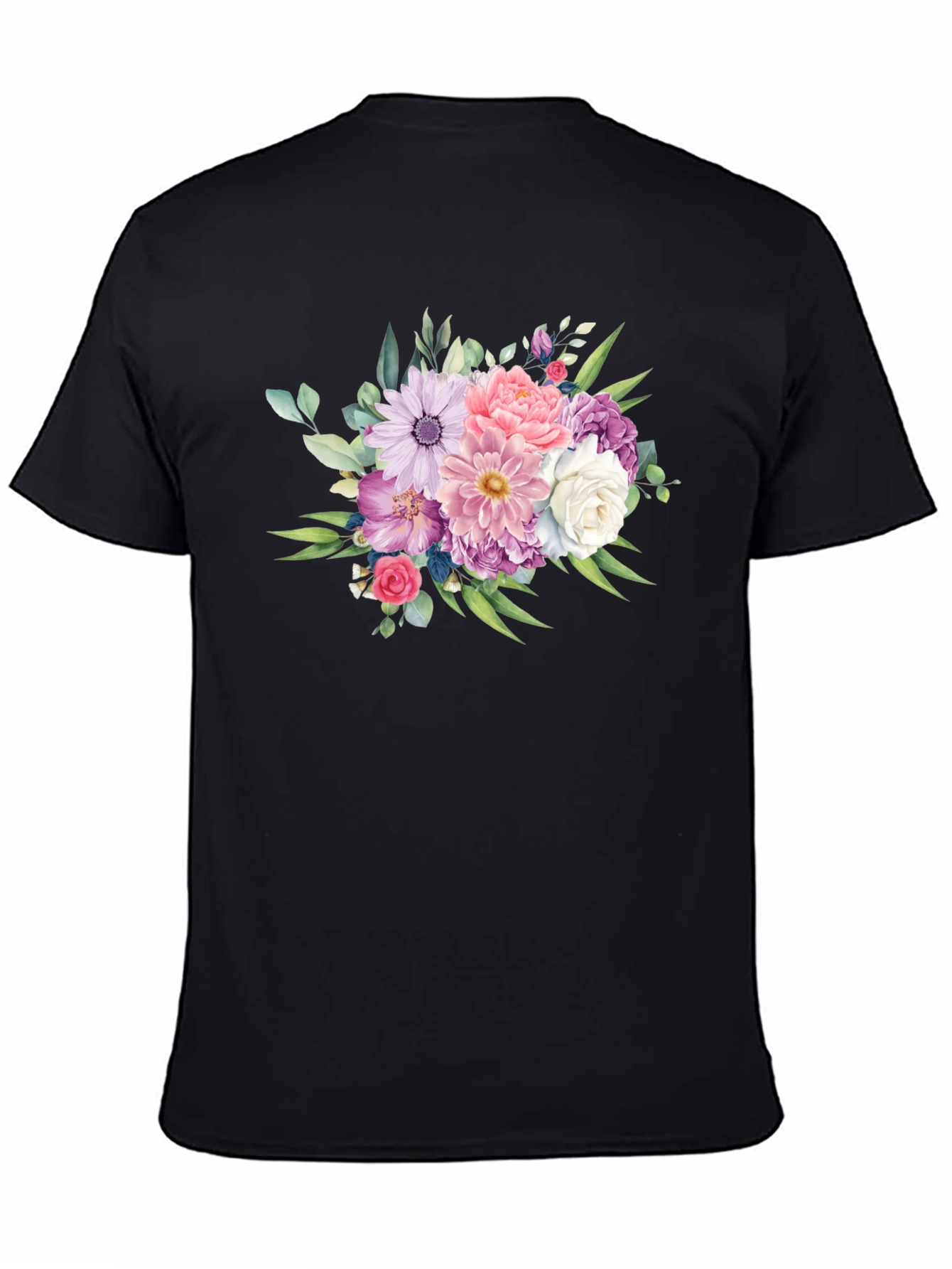 Floral Bouquet Graphic Tee - Classic Black
