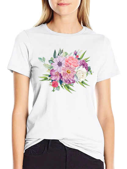 Floral Bouquet Graphic Tee - Classic Black