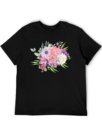 Floral Bouquet Graphic Tee - Classic Black