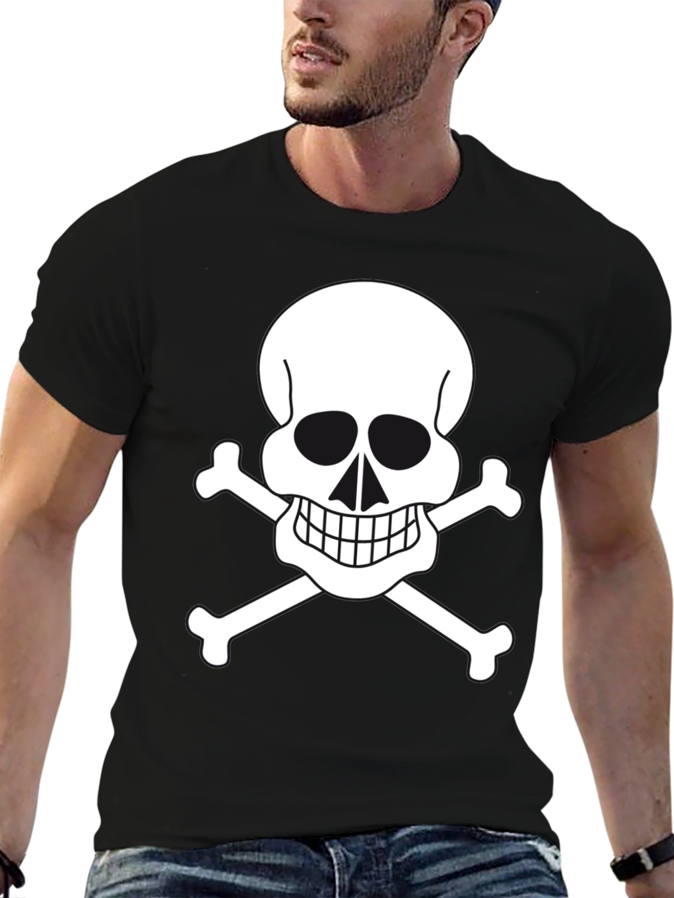 Skull & Crossbones Graphic Tee - Black